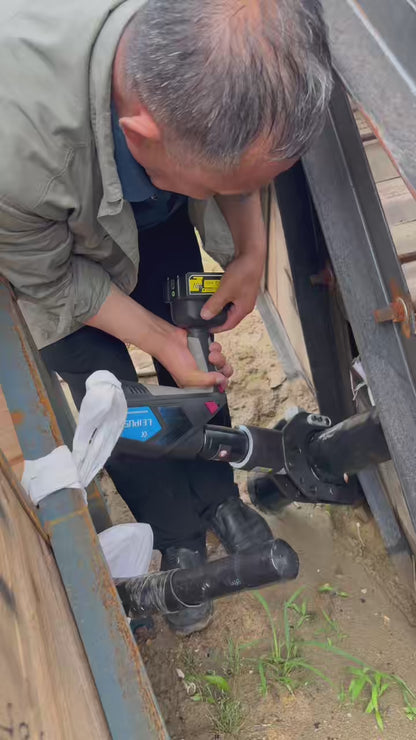 Rechargeable Hydraulic Cutting Pliers / Cable Cutting Tool EK-105 — 13T Pressure, Includes 2 Batteries — Cordless Battery-Powered Cable Cutter