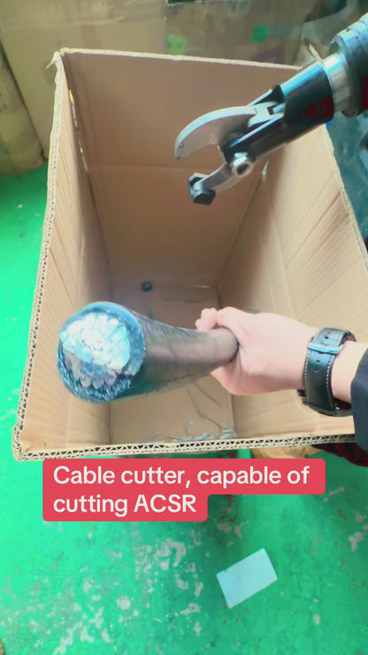 Rechargeable Hydraulic Cable Cutter (ACSR) — Model EK-40C | 7-Ton Pressure | Includes 2 Batteries | Cordless Battery-Powered Hydraulic Tool for Cutting Cables and ACSR